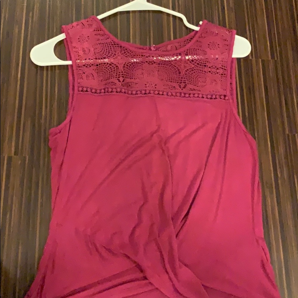 Pink Top with lace at the top